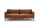 Brown leather sofa on a white background