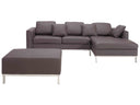 LINNEA LEATHER SECTIONAL AND OTTOMAN
