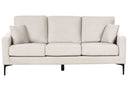 Light beige sofa with cushions on a white background