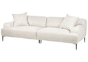 light beige sofa with two cushions on a white background