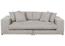 Gray sofa with cushions on a white background