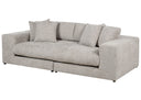 Gray sofa with cushions on a white background