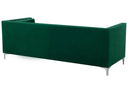 Green sofa with metal legs on a white background