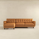 ADRIANA 111" TAN GENUINE LEATHER LEFT-FACING SECTIONAL SOFA