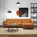 ADRIANA 111" TAN GENUINE LEATHER RIGHT-FACING SECTIONAL SOFA