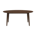 ADA MID CENTURY MODERN STYLE SOLID WOOD WALNUT OVAL DINING TABLE