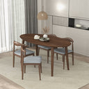 ADA MID CENTURY MODERN STYLE SOLID WOOD WALNUT OVAL DINING TABLE