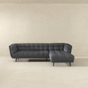 ADELE 103" ASH-GREY FABRIC RIGHT-FACING SECTIONAL SOFA