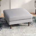 ALLEGRA LIGHT-GREY FABRIC OTTOMAN
