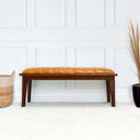 ALBINO 50" TAN GENUINE LEATHER BENCH