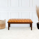 ALBINO 50" TAN GENUINE LEATHER BENCH
