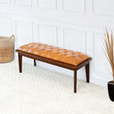 ALBINO 50" TAN GENUINE LEATHER BENCH