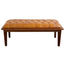ALBINO 50" TAN GENUINE LEATHER BENCH