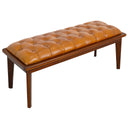 ALBINO 50" TAN GENUINE LEATHER BENCH