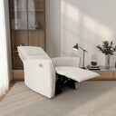 AJA CREAM SUEDE RECLINER CHAIR