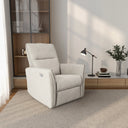 AJA CREAM SUEDE RECLINER CHAIR