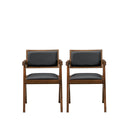 ATHENA BLACK VEGAN LEATHER DINING CHAIR (SET OF 2)