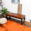 ALBA 50" TAN GENUINE LEATHER BENCH