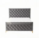 BAILEY DARK GREY VELVET BED