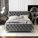 BAILEY DARK GREY VELVET BED