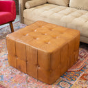 BINA TAN GENUINE LEATHER OTTOMAN