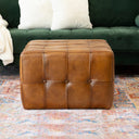 BINA TAN GENUINE LEATHER OTTOMAN