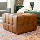 BINA TAN GENUINE LEATHER OTTOMAN