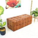 BINA 49" TAN LEATHER BENCH