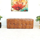 BINA 49" TAN LEATHER BENCH
