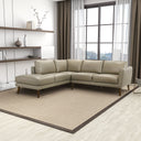 BIANCA 97" BEIGE GENUINE TOP-GRAIN LEATHER LEFT-FACING SECTIONAL SOFA