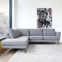 BIANCA 97" GREY FABRIC LEFT-FACING SECTIONAL SOFA