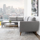 BIANCA 97" GREY FABRIC LEFT-FACING SECTIONAL SOFA