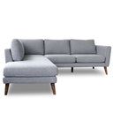 BIANCA 97" GREY FABRIC LEFT-FACING SECTIONAL SOFA