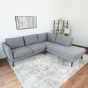 BIANCA 97" GREY FABRIC RIGHT-FACING SECTIONAL SOFA