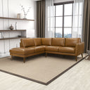 BIANCA 97" TAN GENUINE TOP-GRAIN LEATHER LEFT-FACING SECTIONAL SOFA