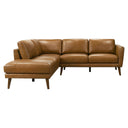 BIANCA 97" TAN GENUINE TOP-GRAIN LEATHER LEFT-FACING SECTIONAL SOFA