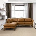 BIANCA 97" TAN GENUINE TOP-GRAIN LEATHER LEFT-FACING SECTIONAL SOFA