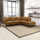 BIANCA 97" TAN GENUINE TOP-GRAIN LEATHER RIGHT-FACING SECTIONAL SOFA
