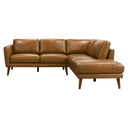 BIANCA 97" TAN GENUINE TOP-GRAIN LEATHER RIGHT-FACING SECTIONAL SOFA