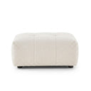 KENDALL IVORY CHIC-TUFTED BOUCLE OTTOMAN