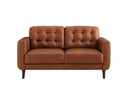 ARMANDO MID-CENTURY MODERN LEATHER  LOVESEAT