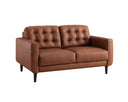 ARMANDO MID-CENTURY MODERN LEATHER  LOVESEAT