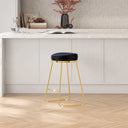 JANE 26" LUXURY BLACK UPHOLSTERED BAR STOOL