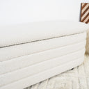 CAMILLA 49" WHITE BOUCLE STORAGE BENCH