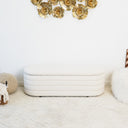 CAMILLA 49" WHITE BOUCLE STORAGE BENCH