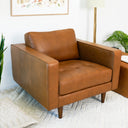 CATHERINE TAN LEATHER ACCENT CHAIR