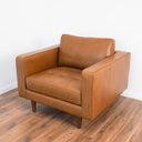 CATHERINE TAN LEATHER ACCENT CHAIR