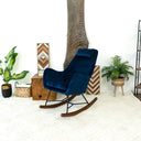 COCO BLUE VELVET ROCKING CHAIR