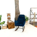 COCO BLUE VELVET ROCKING CHAIR