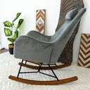 COCO GREY VELVET ROCKING CHAIR